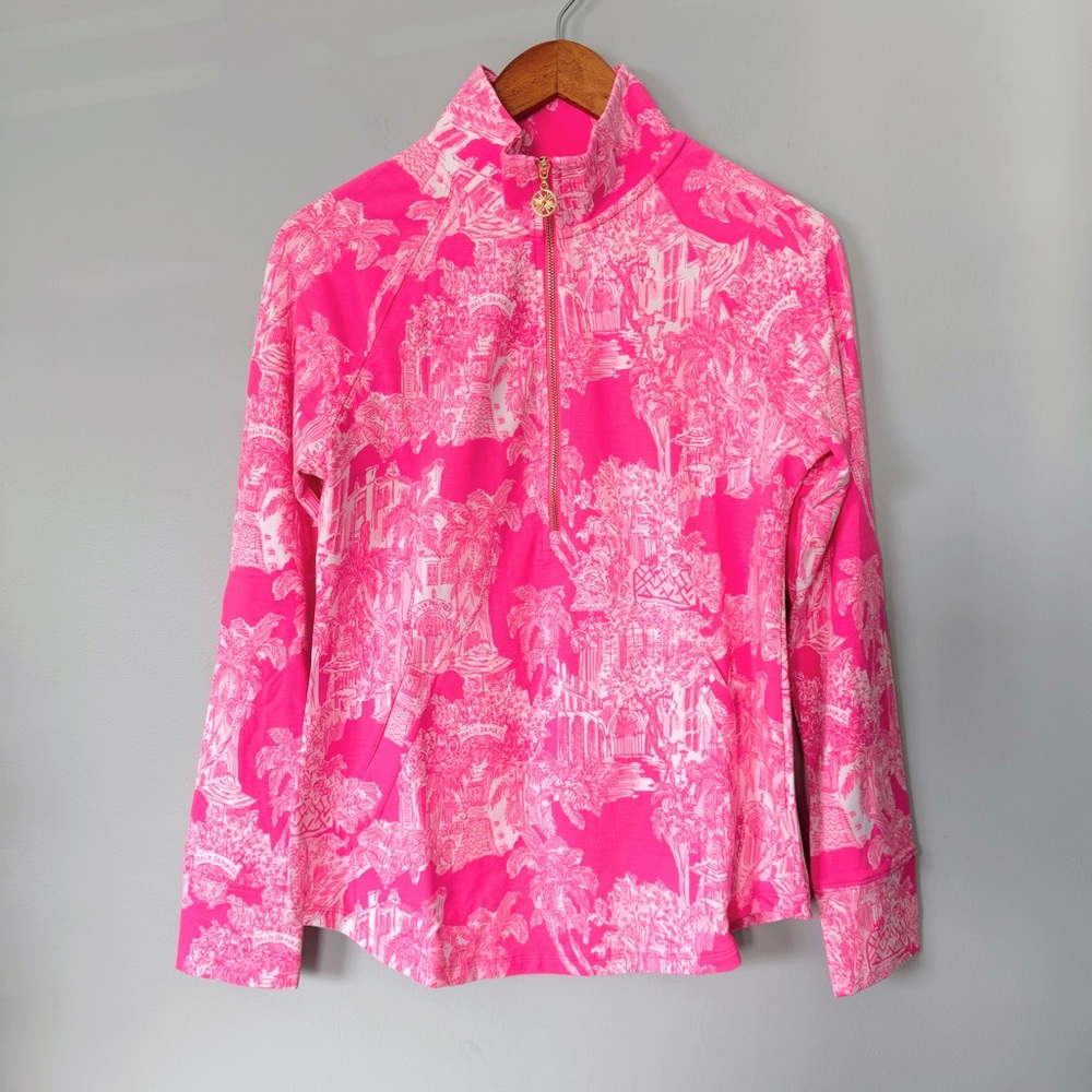 Lilly Pulitzer Roxie Pink Pb Anniversary Toile UPF 50+ Skipper Popover size XS - Picture 2 of 12
